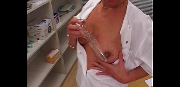  Lewd Doctors Fucks An MILF Nurse Inside Their Office